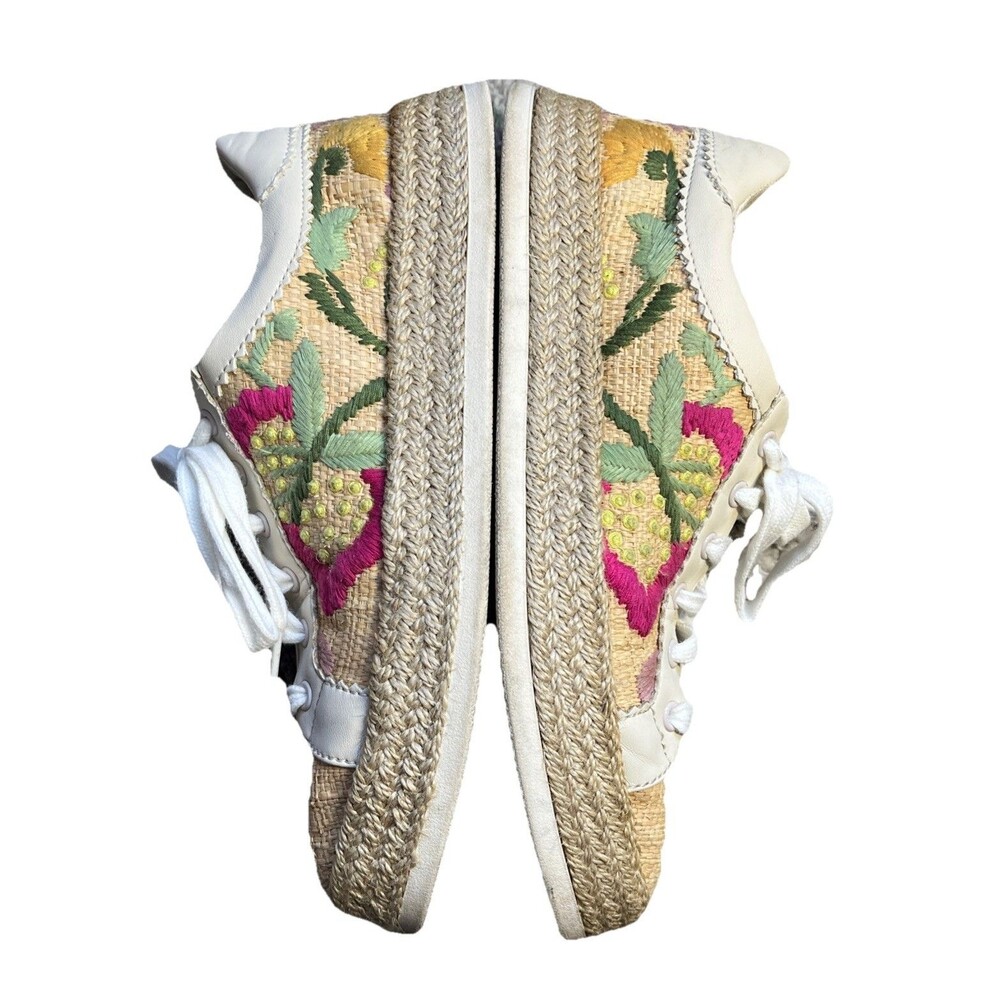 Dolce Vita Azalia Floral Raffia Sneakers Women’s Size 7.5 Lace Up Casual Shoes - Picture 7 of 13